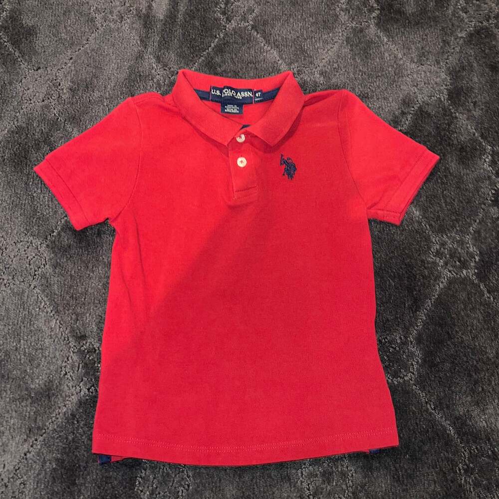 U.S. Polo Assn. Boys Red Short Sleeve Polo Shirt Size 4T